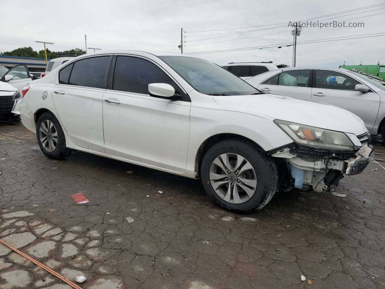 2015 Honda Accord Lx White vin: 1HGCR2F39FA053753