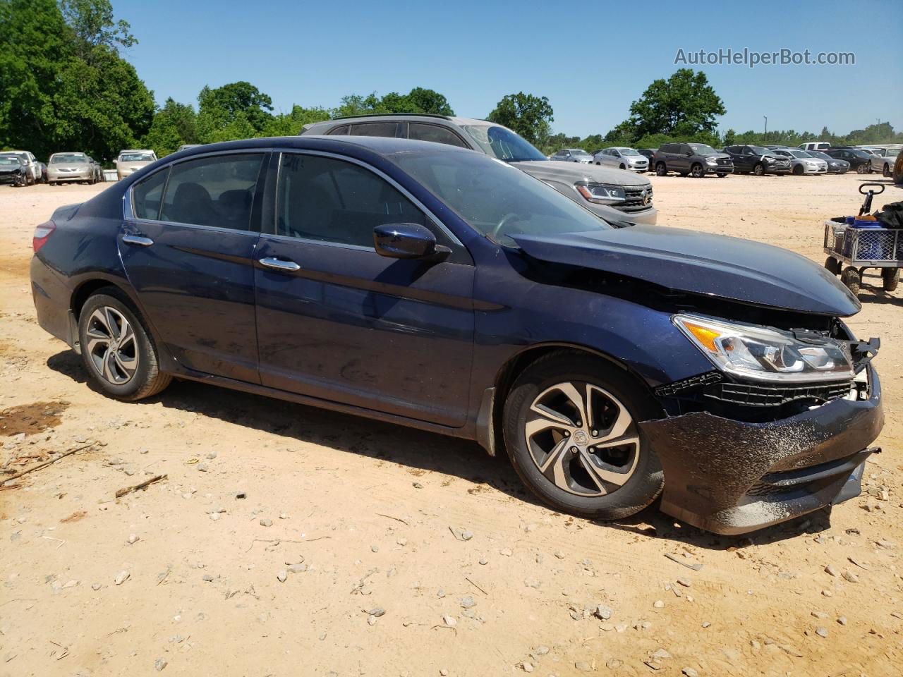 2016 Honda Accord Lx Blue vin: 1HGCR2F39GA019216