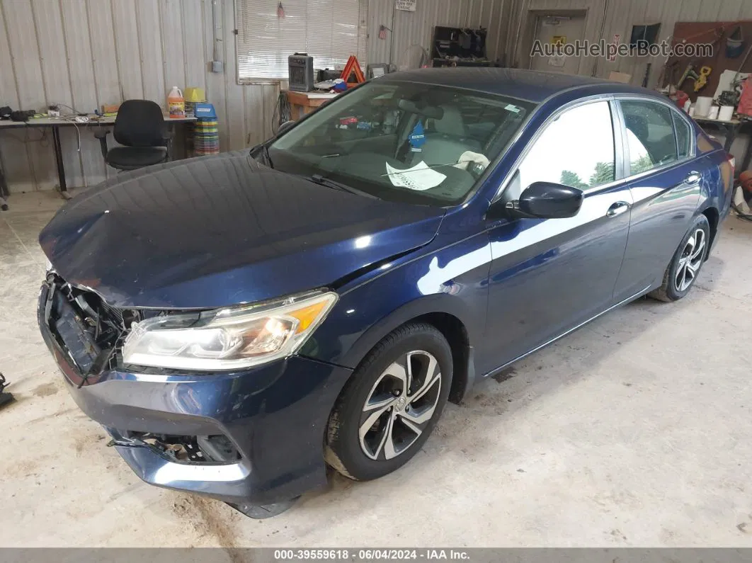 2016 Honda Accord Lx Blue vin: 1HGCR2F39GA124922