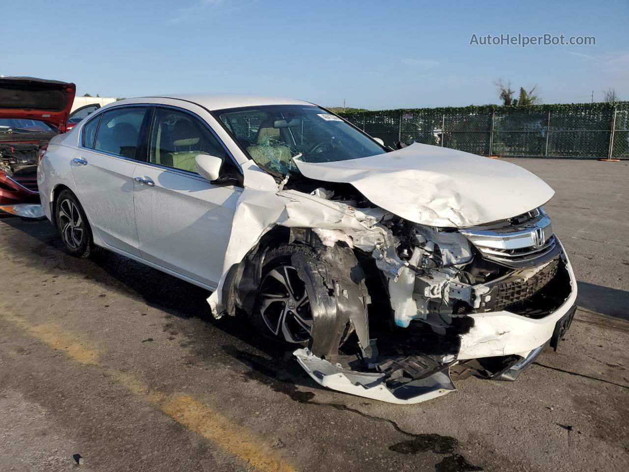 2017 Honda Accord Lx White vin: 1HGCR2F39HA237917