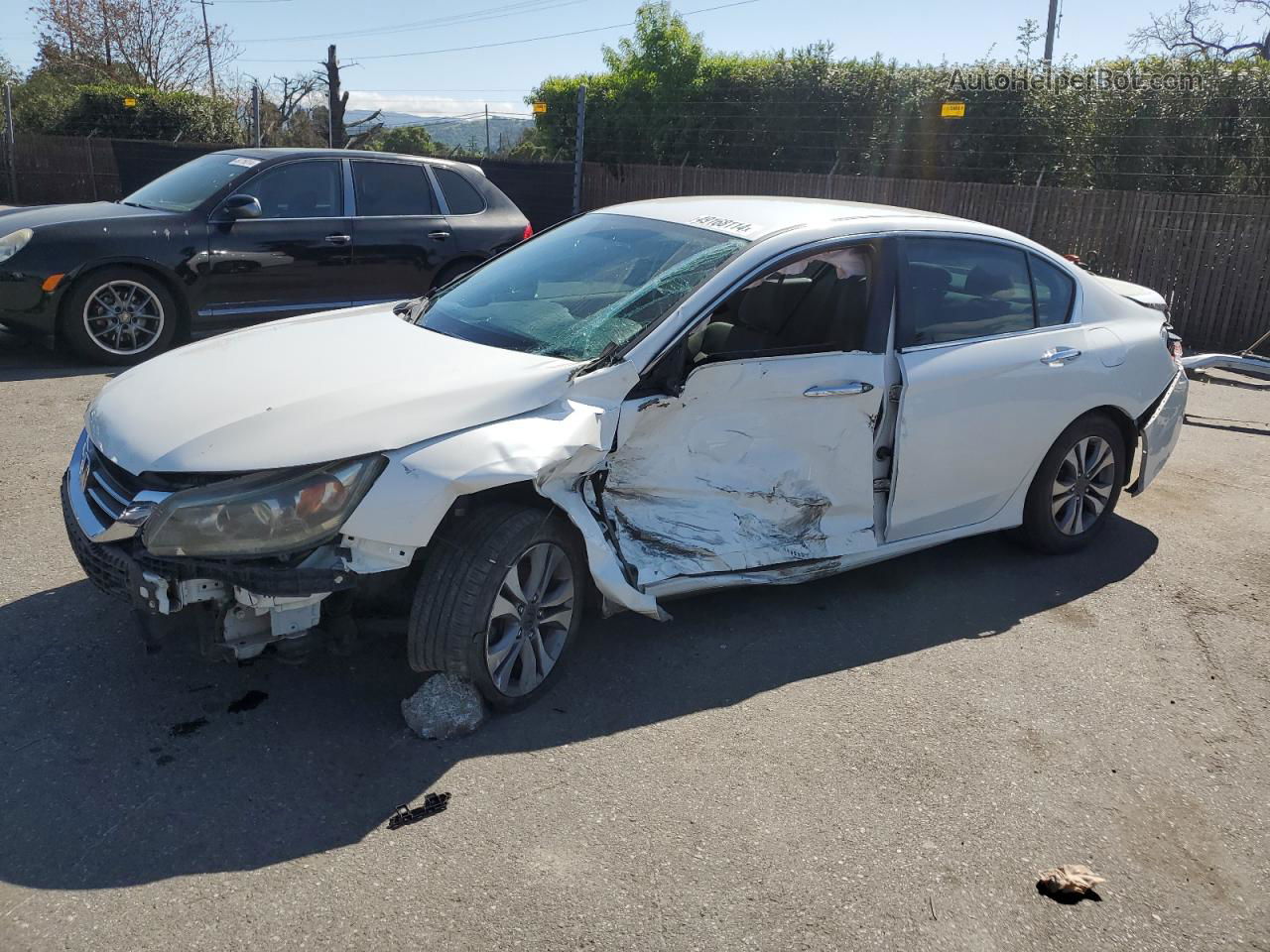 2014 Honda Accord Lx White vin: 1HGCR2F3XEA032506