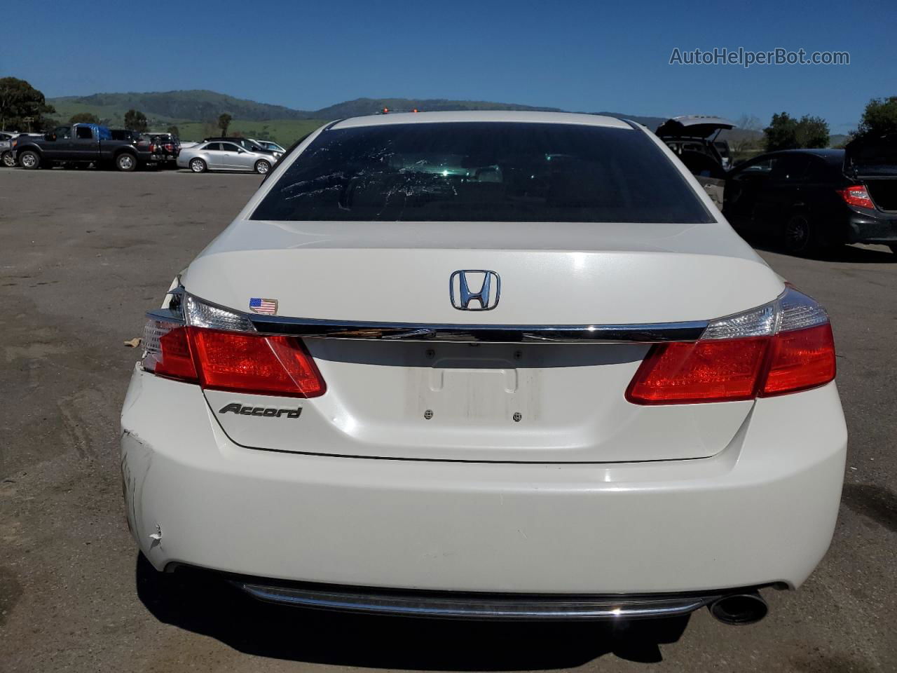 2014 Honda Accord Lx White vin: 1HGCR2F3XEA032506