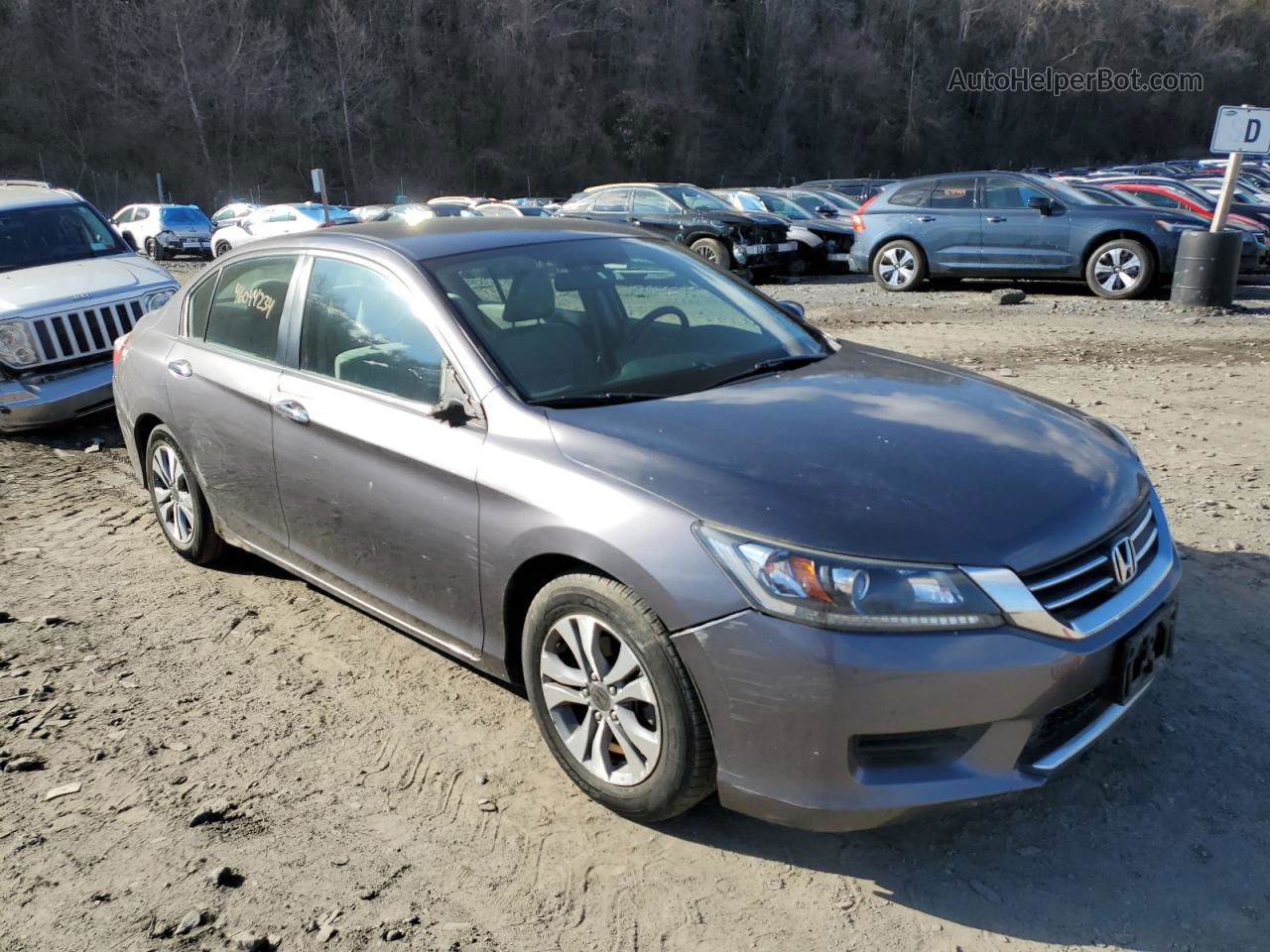 2014 Honda Accord Lx Gray vin: 1HGCR2F3XEA038287