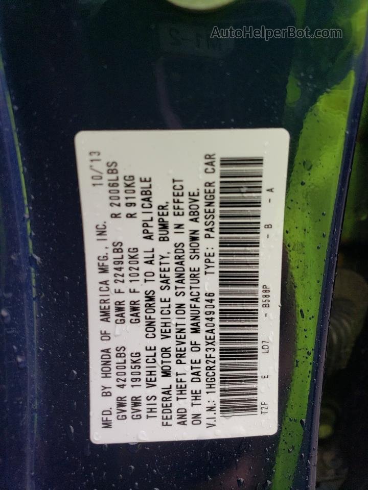 2014 Honda Accord Lx Синий vin: 1HGCR2F3XEA049046