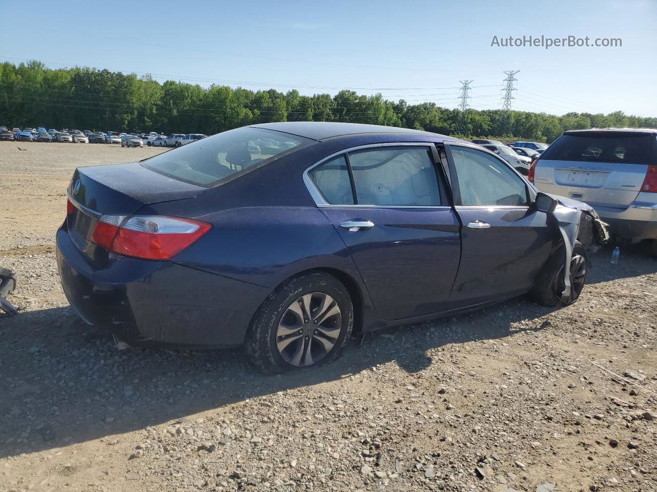 2014 Honda Accord Lx Blue vin: 1HGCR2F3XEA204324