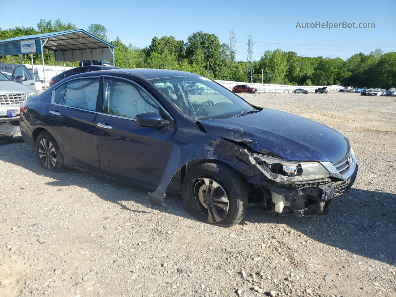 2014 Honda Accord Lx Синий vin: 1HGCR2F3XEA204324