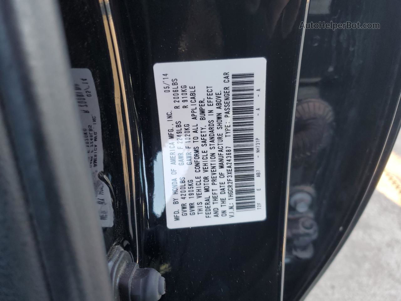 2014 Honda Accord Lx Черный vin: 1HGCR2F3XEA243687