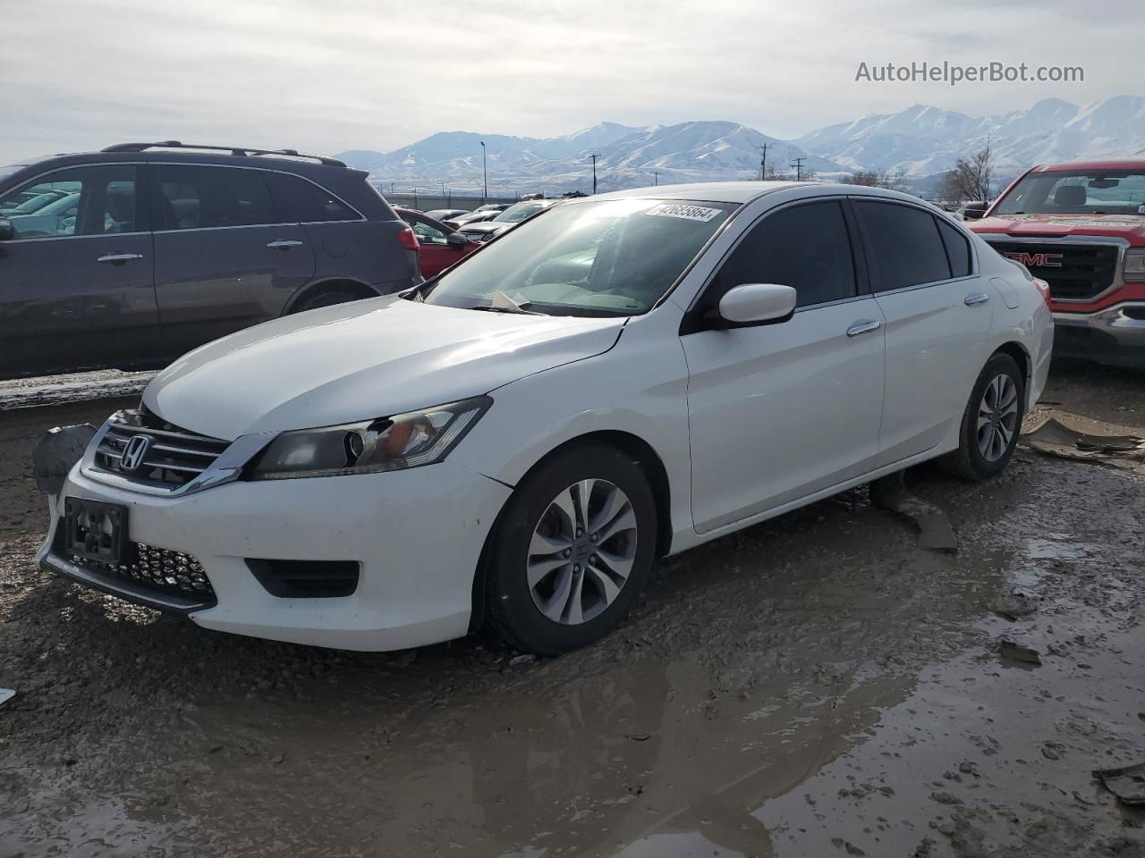 2014 Honda Accord Lx White vin: 1HGCR2F3XEA264538