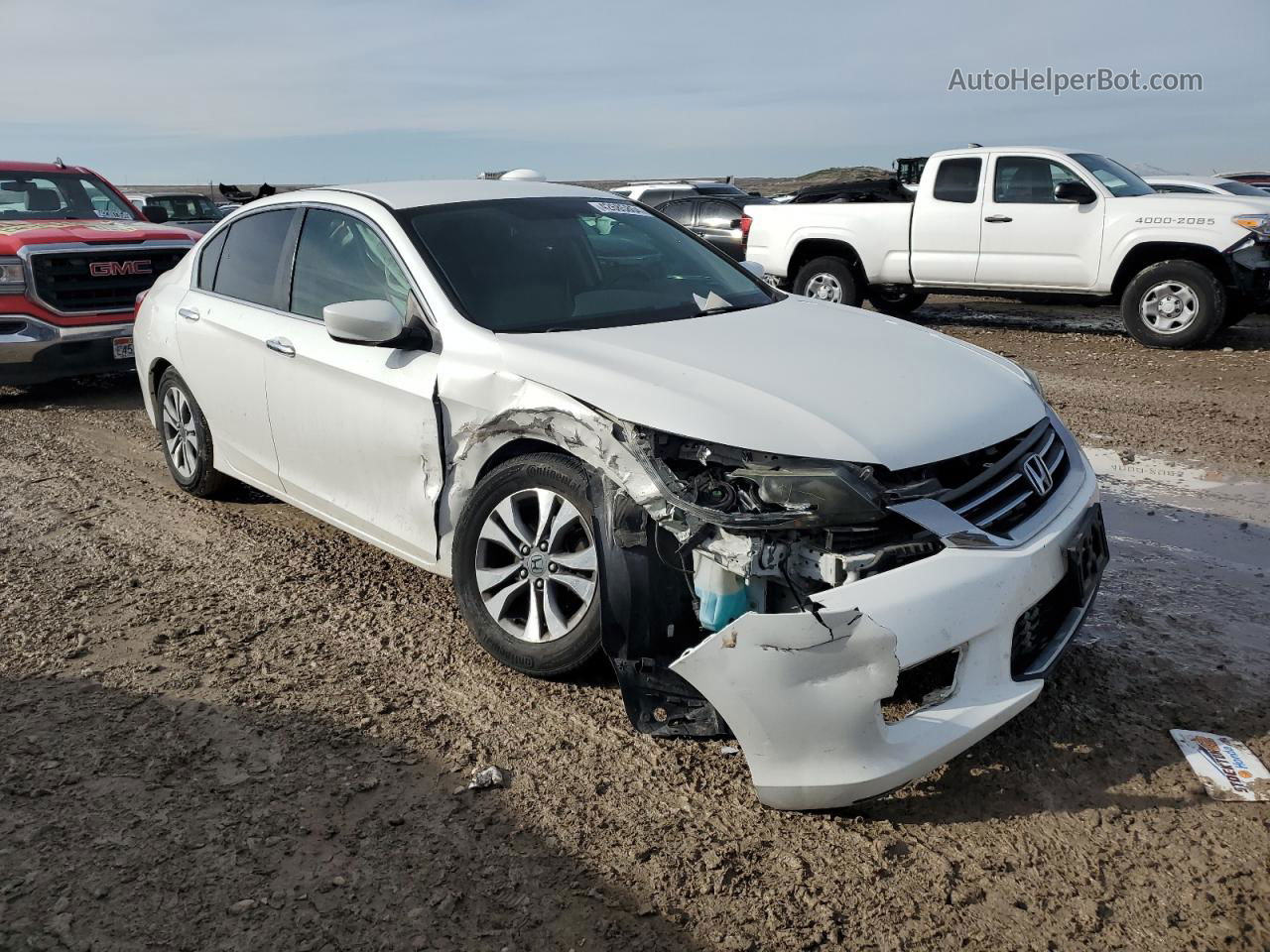 2014 Honda Accord Lx White vin: 1HGCR2F3XEA264538