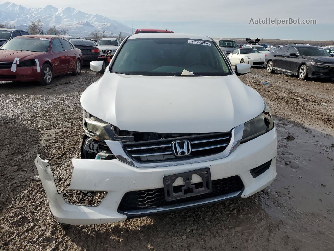 2014 Honda Accord Lx White vin: 1HGCR2F3XEA264538