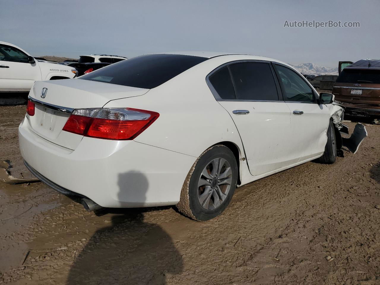 2014 Honda Accord Lx White vin: 1HGCR2F3XEA264538