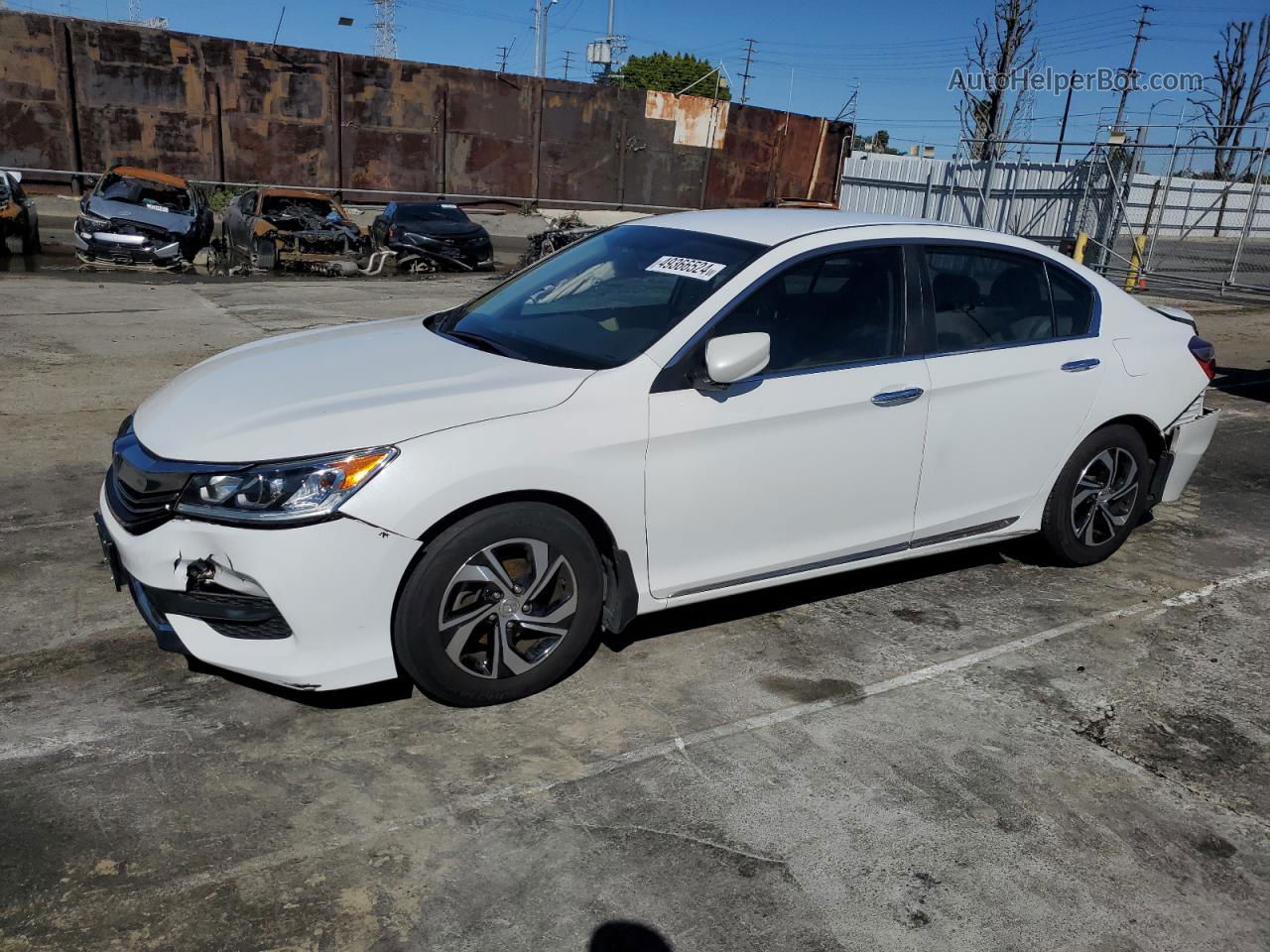 2017 Honda Accord Lx White vin: 1HGCR2F3XHA145487