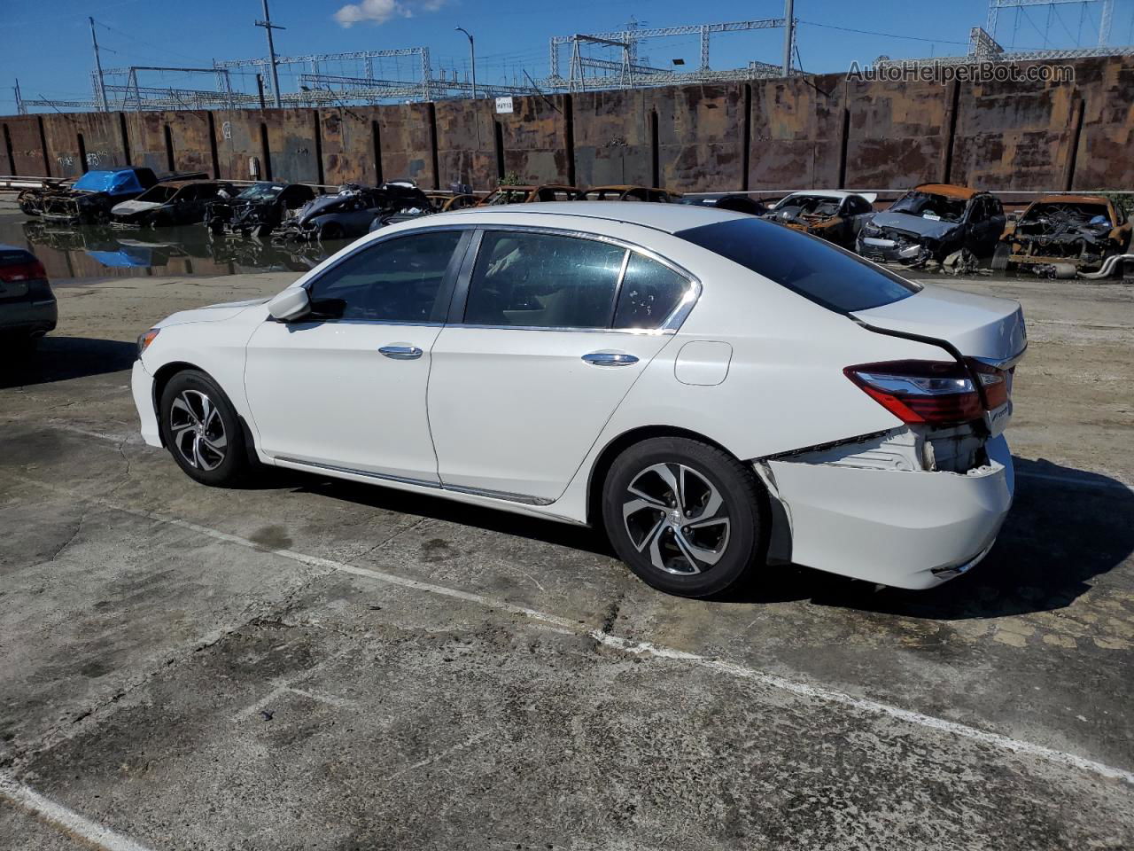 2017 Honda Accord Lx White vin: 1HGCR2F3XHA145487