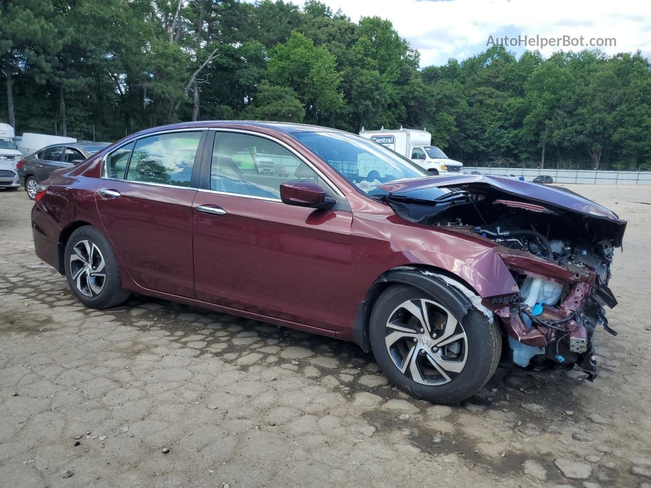 2017 Honda Accord Lx Бордовый vin: 1HGCR2F3XHA153170