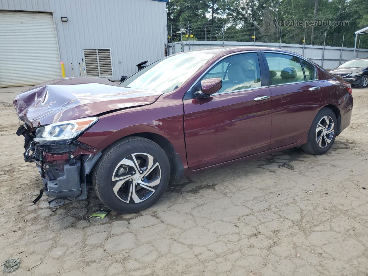 2017 Honda Accord Lx Burgundy vin: 1HGCR2F3XHA153170