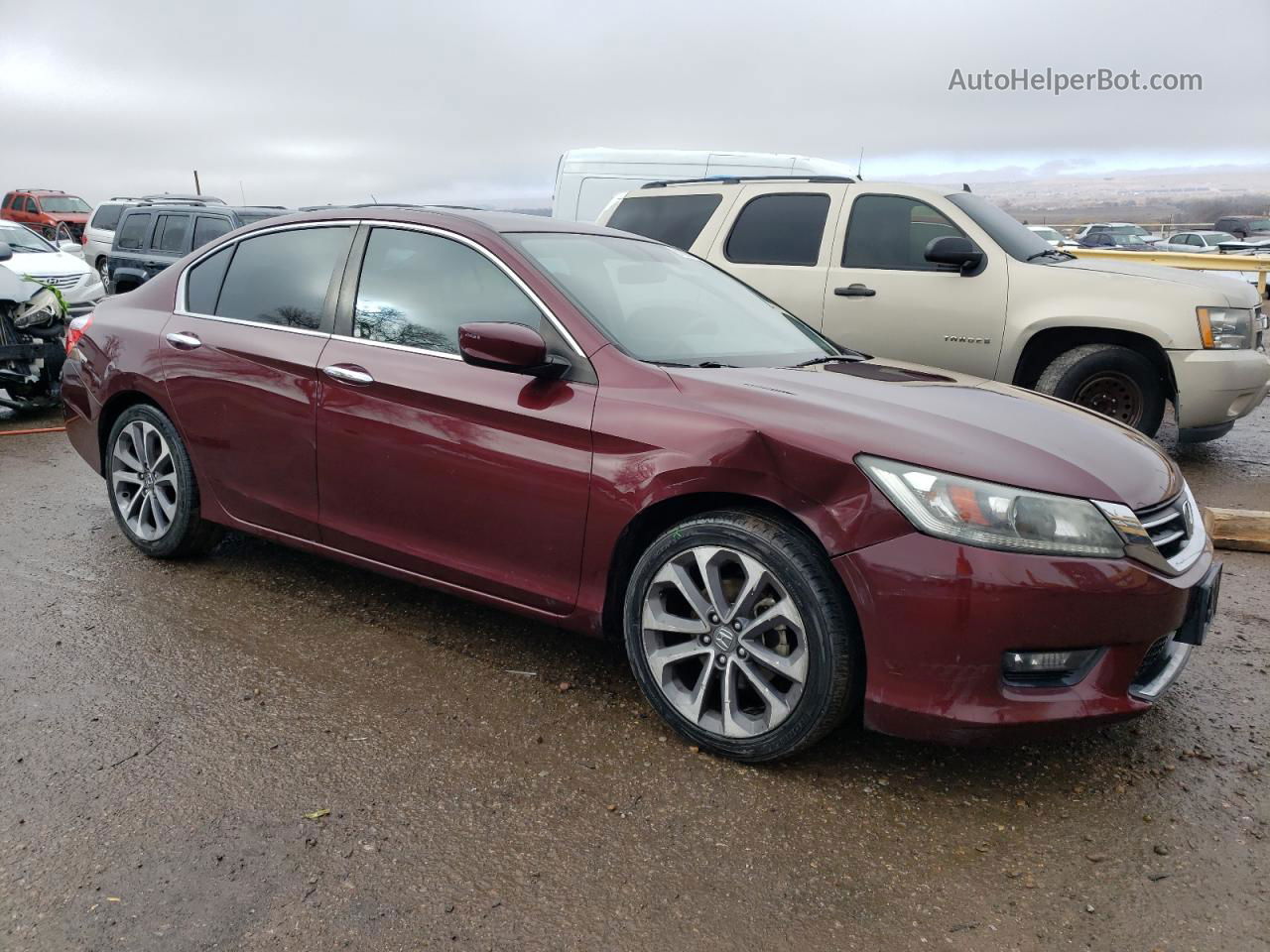 2014 Honda Accord Sport Burgundy vin: 1HGCR2F50EA184425