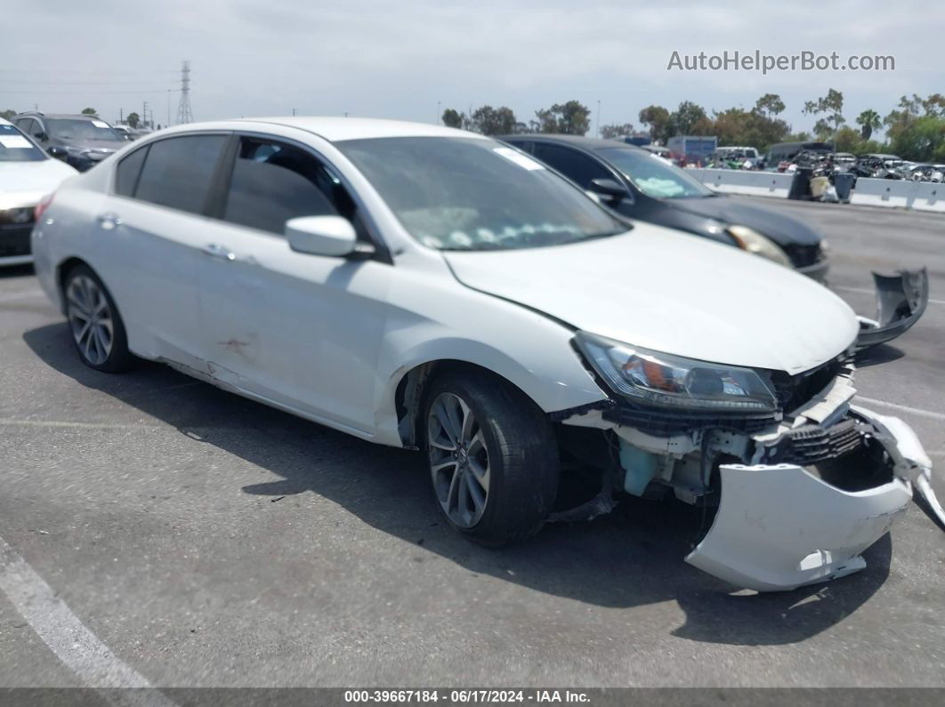 2014 Honda Accord Sport White vin: 1HGCR2F50EA225569