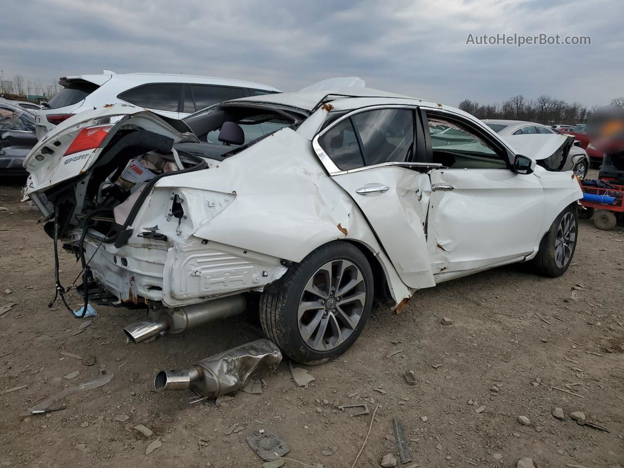 2014 Honda Accord Sport White vin: 1HGCR2F50EA281561