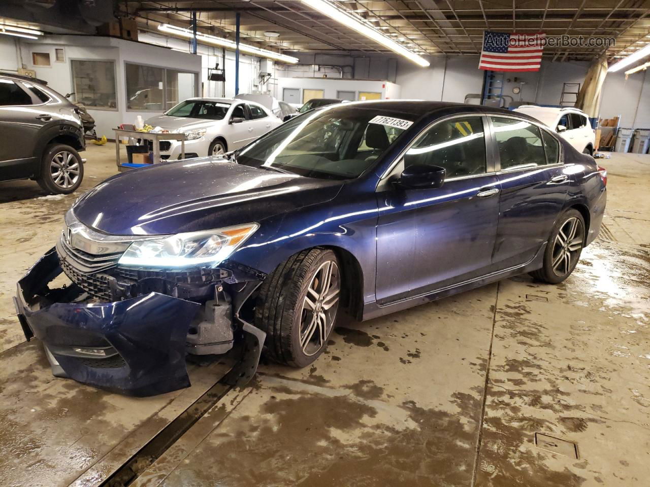 2017 Honda Accord Sport Blue vin: 1HGCR2F50HA108515