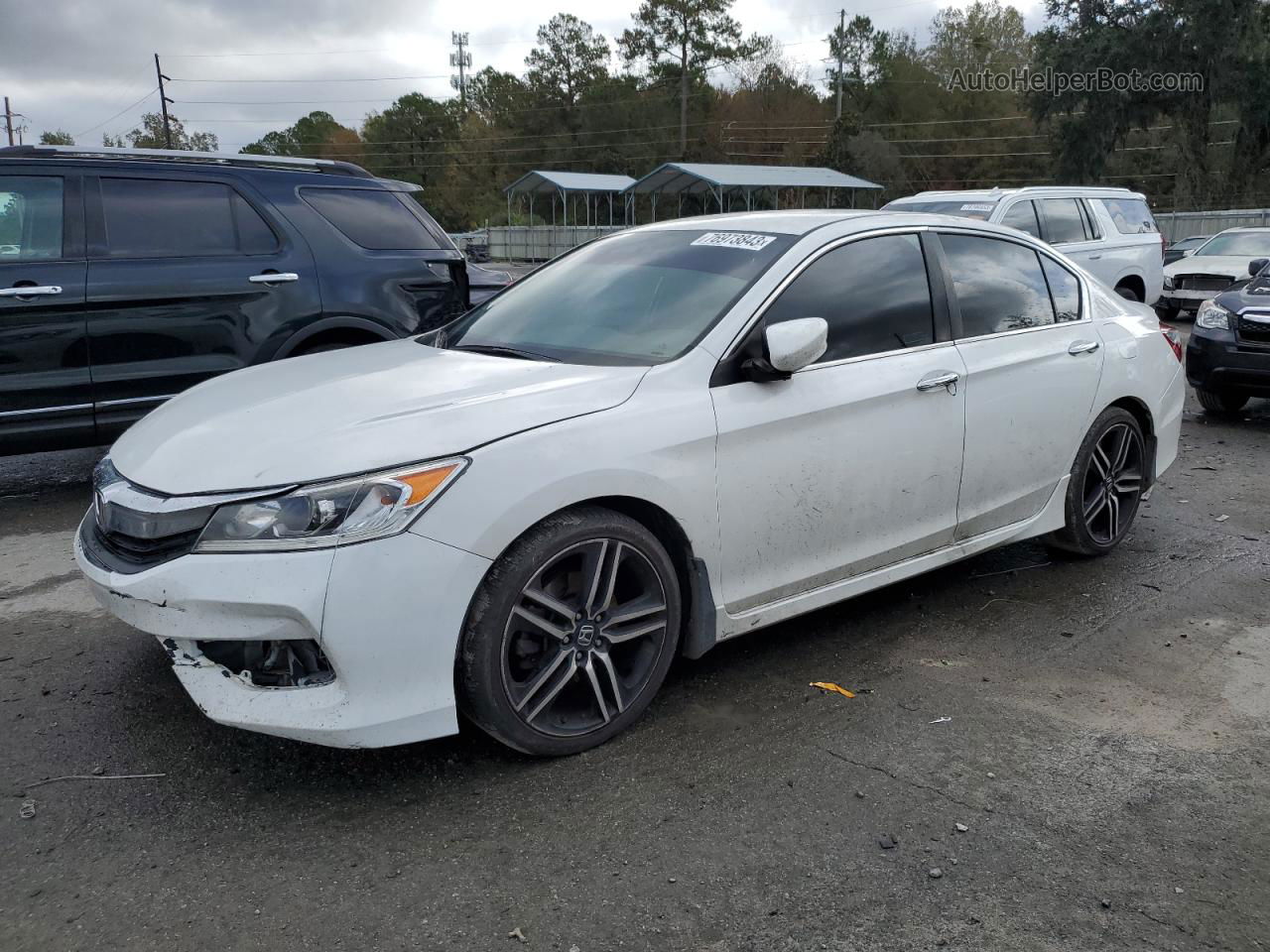 2017 Honda Accord Sport White vin: 1HGCR2F50HA285520