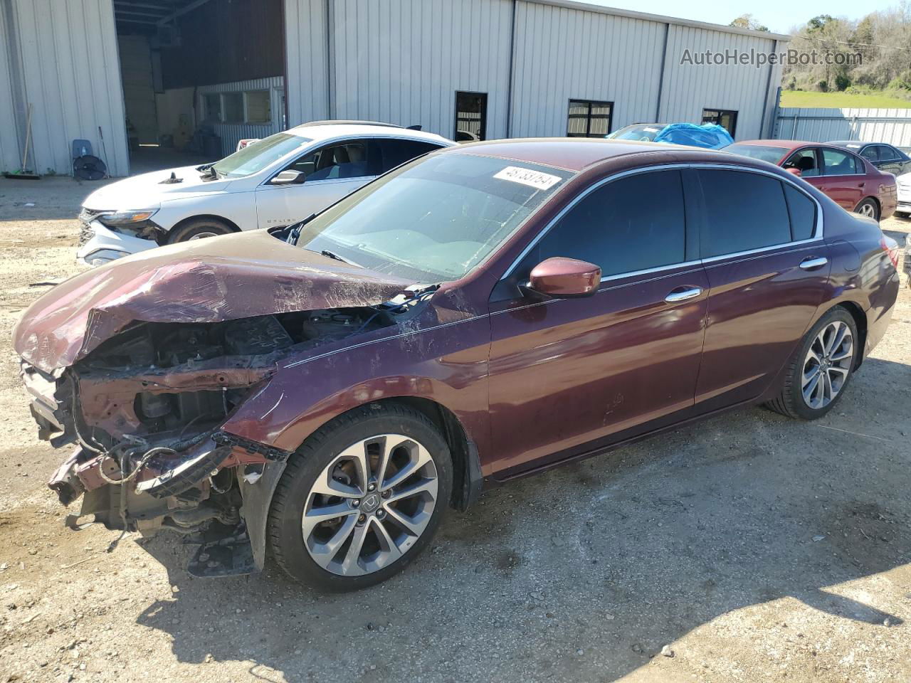 2014 Honda Accord Sport Maroon vin: 1HGCR2F51EA081546