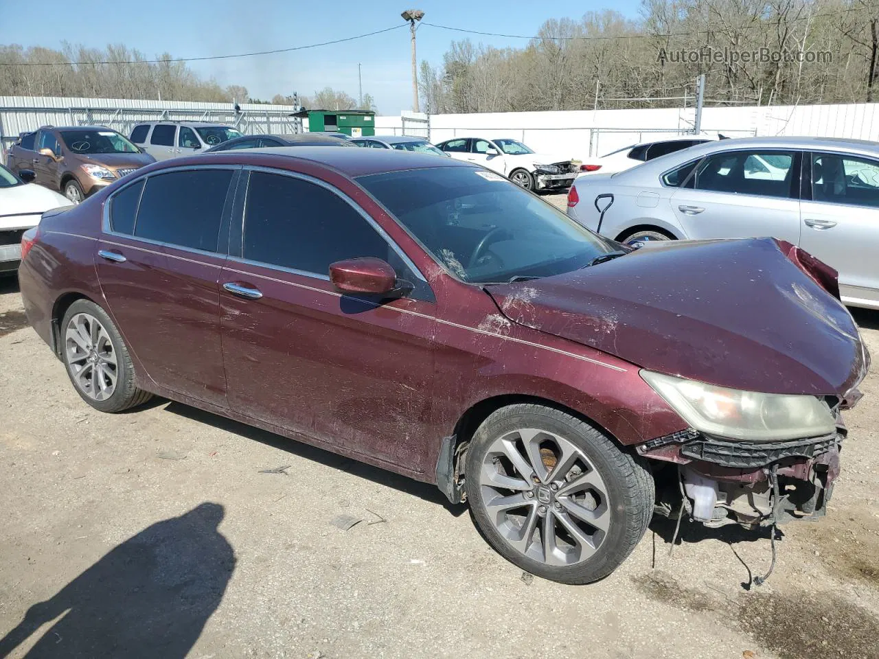 2014 Honda Accord Sport Maroon vin: 1HGCR2F51EA081546