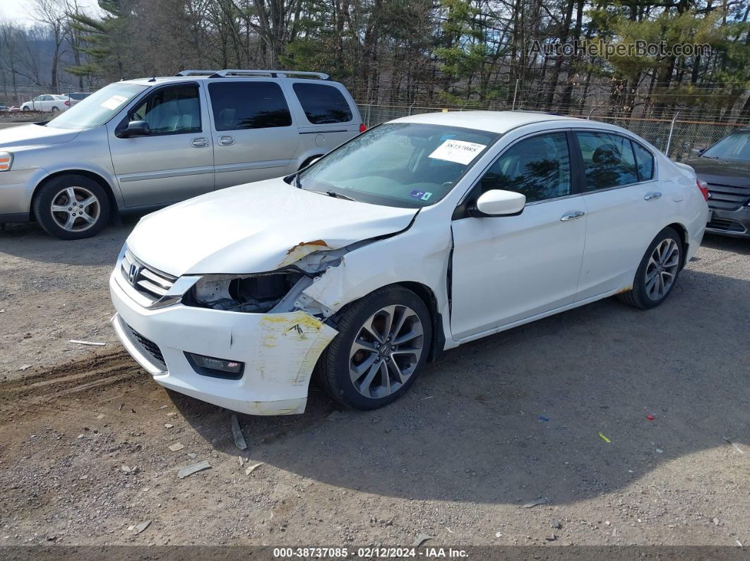 2014 Honda Accord Sport White vin: 1HGCR2F51EA210496