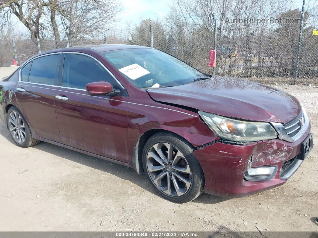 2014 Honda Accord Sport Maroon vin: 1HGCR2F51EA309173