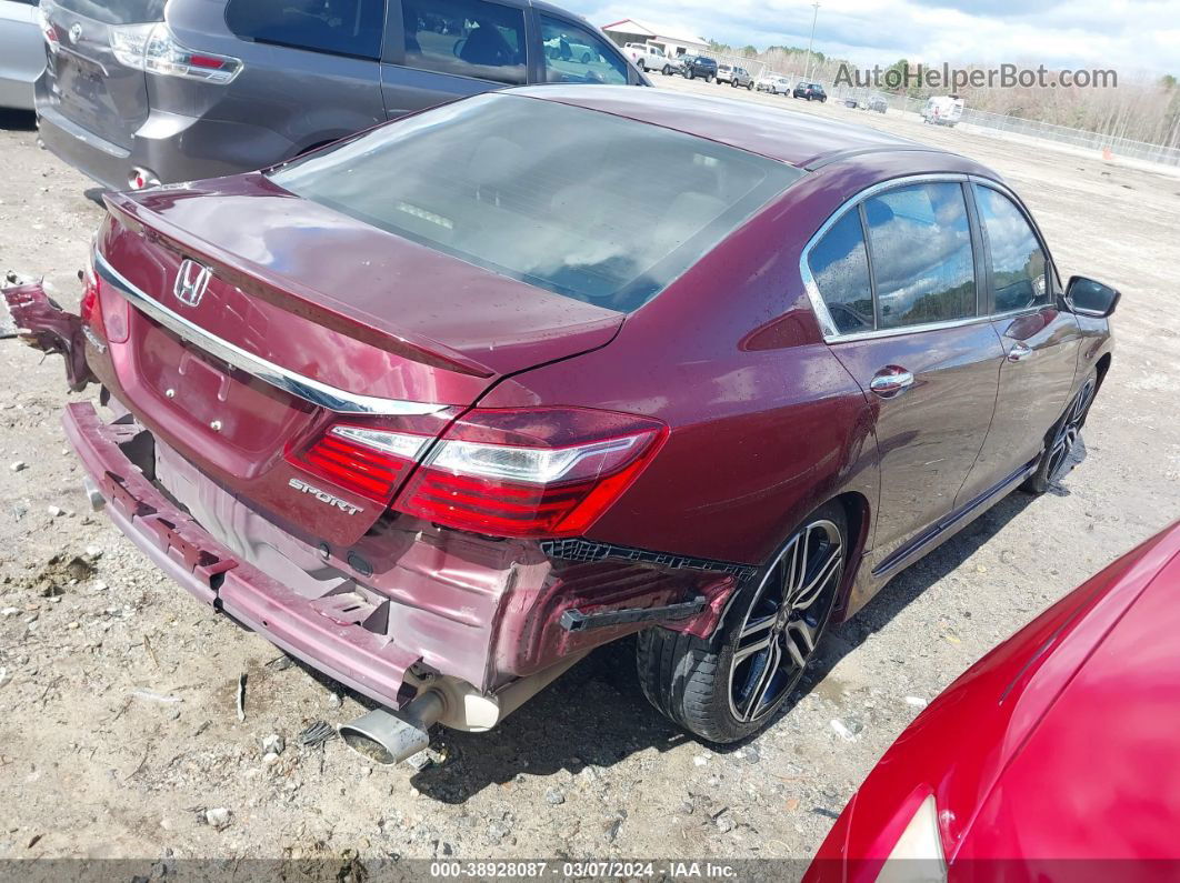 2016 Honda Accord Sport Burgundy vin: 1HGCR2F51GA084806