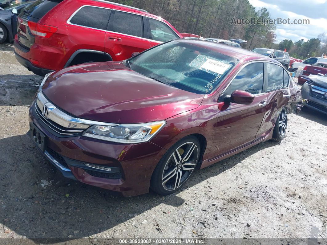 2016 Honda Accord Sport Burgundy vin: 1HGCR2F51GA084806