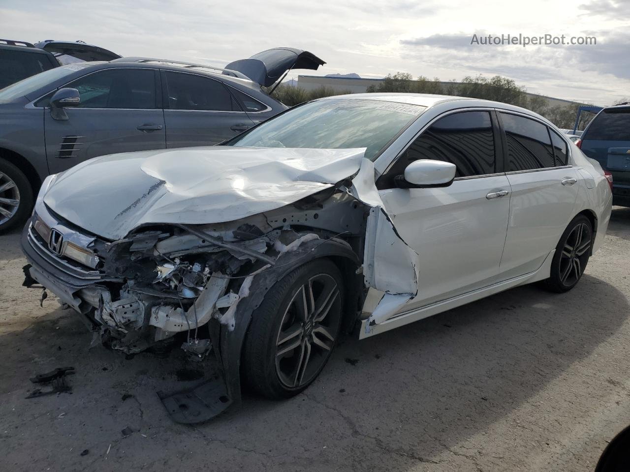 2017 Honda Accord Sport White vin: 1HGCR2F51HA097427