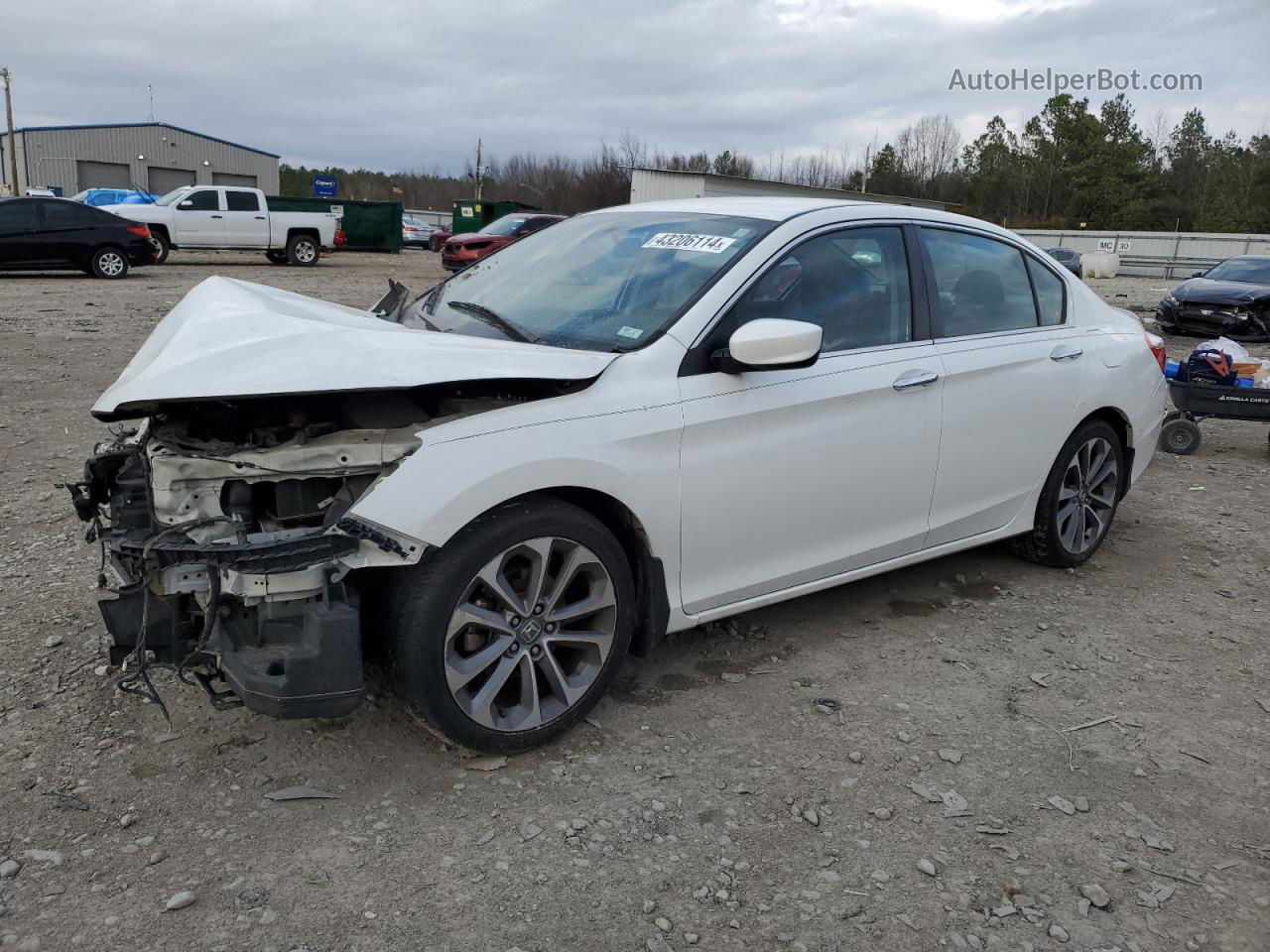 2014 Honda Accord Sport White vin: 1HGCR2F52EA014471