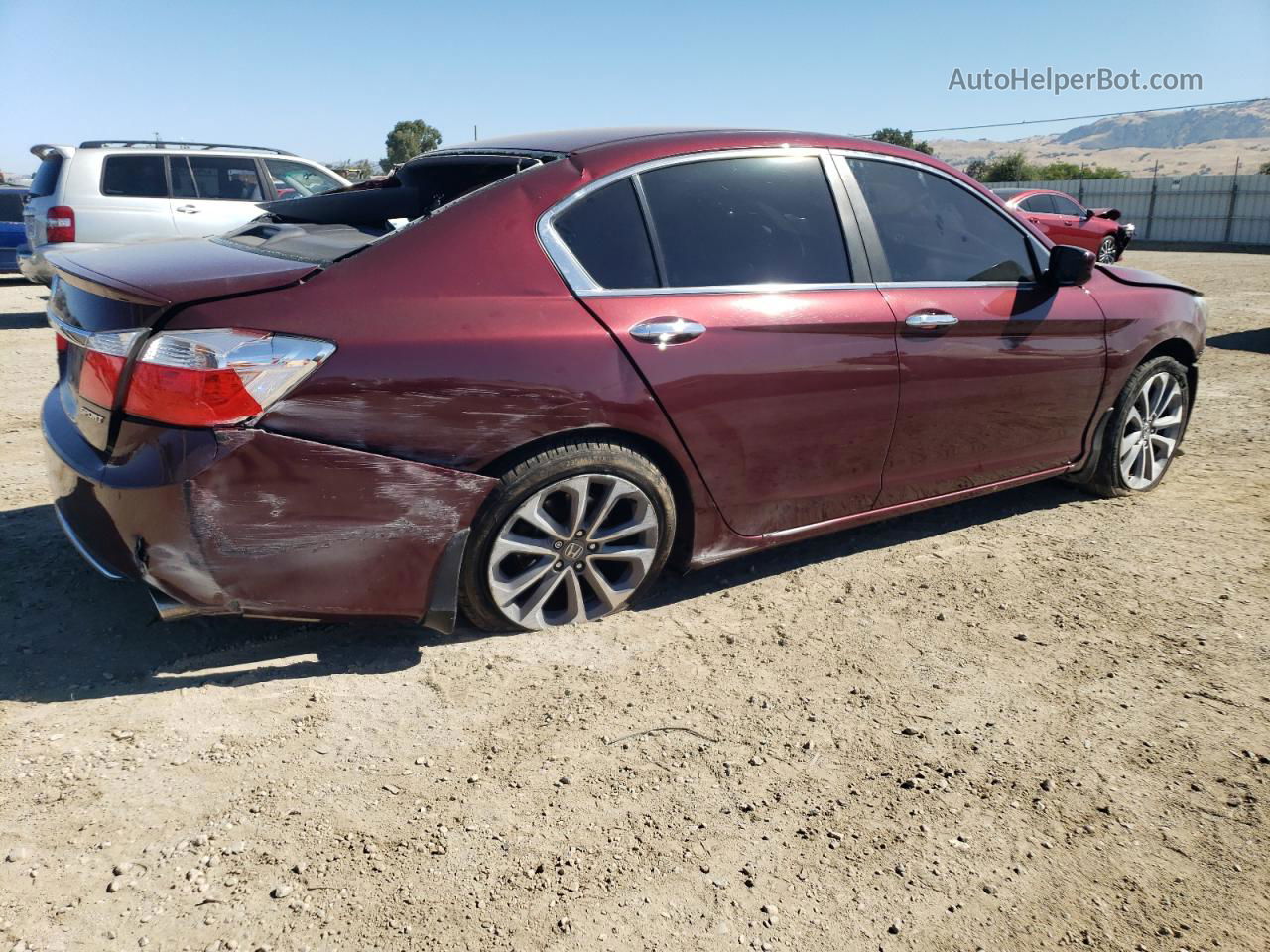 2014 Honda Accord Sport Burgundy vin: 1HGCR2F52EA167447