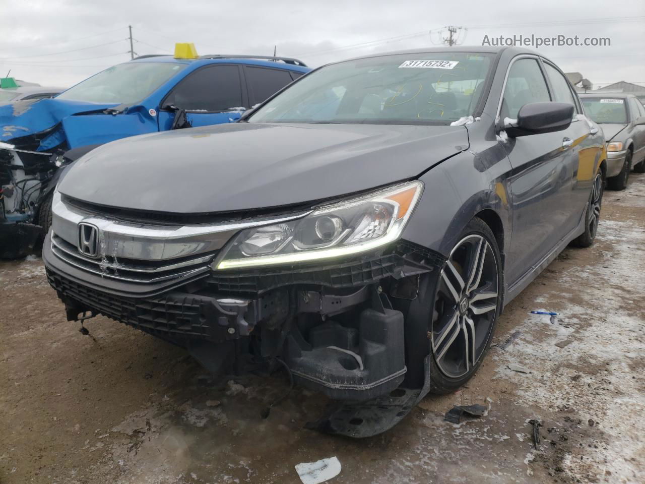 2016 Honda Accord Sport Серый vin: 1HGCR2F52GA164910