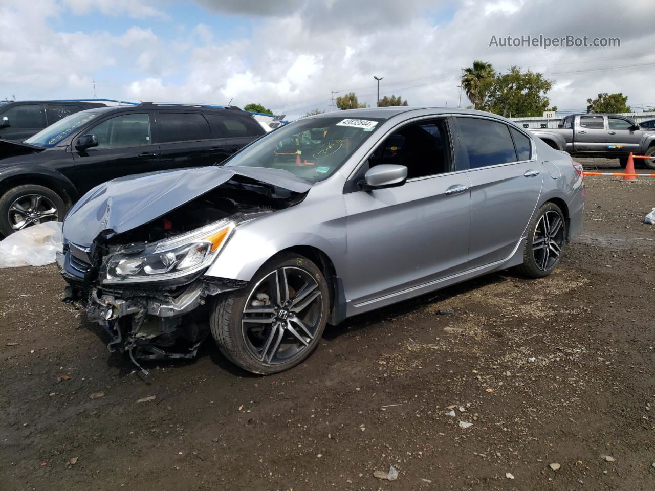 2016 Honda Accord Sport Silver vin: 1HGCR2F52GA167175