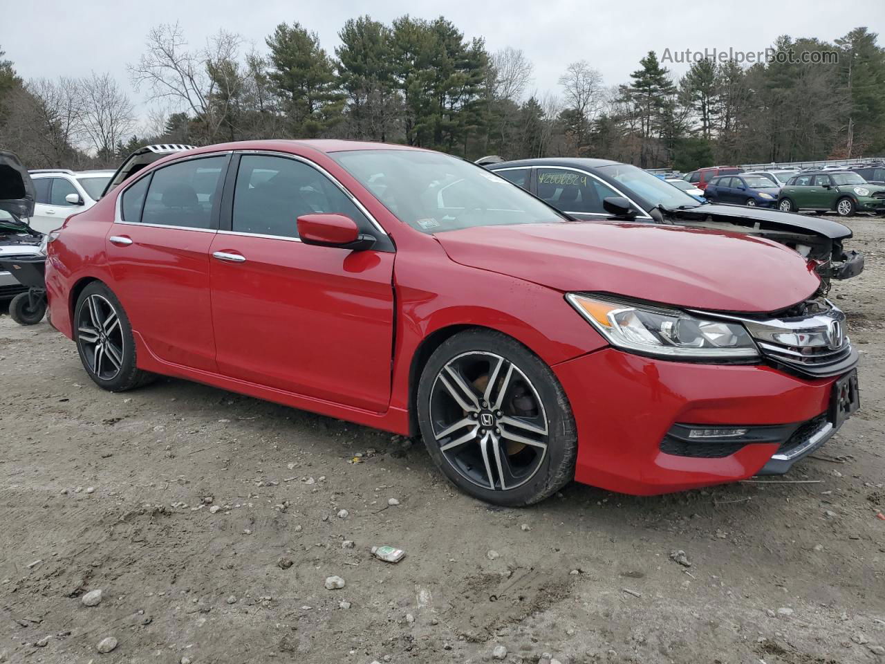 2017 Honda Accord Sport Красный vin: 1HGCR2F52HA105230