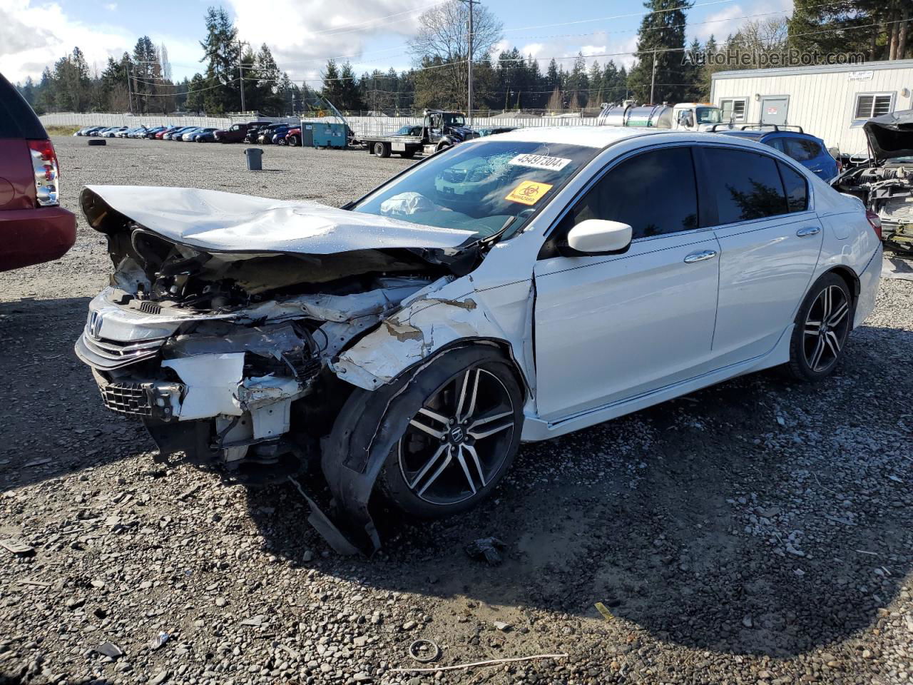 2017 Honda Accord Sport White vin: 1HGCR2F52HA234875