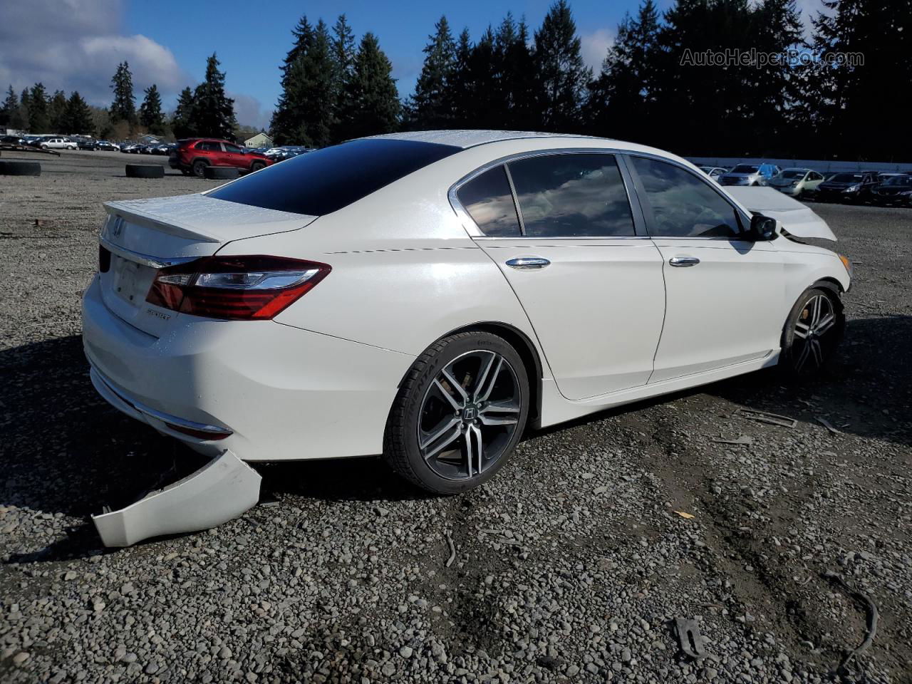 2017 Honda Accord Sport White vin: 1HGCR2F52HA234875