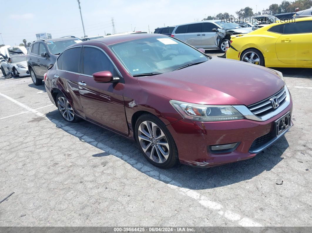 2014 Honda Accord Sport Burgundy vin: 1HGCR2F53EA062917