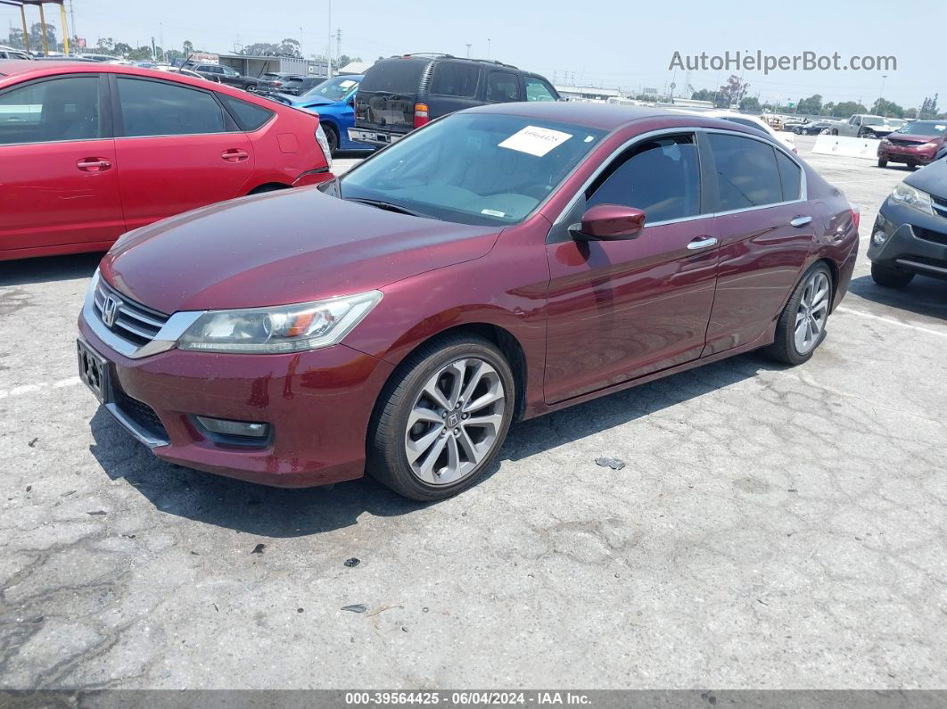 2014 Honda Accord Sport Burgundy vin: 1HGCR2F53EA062917