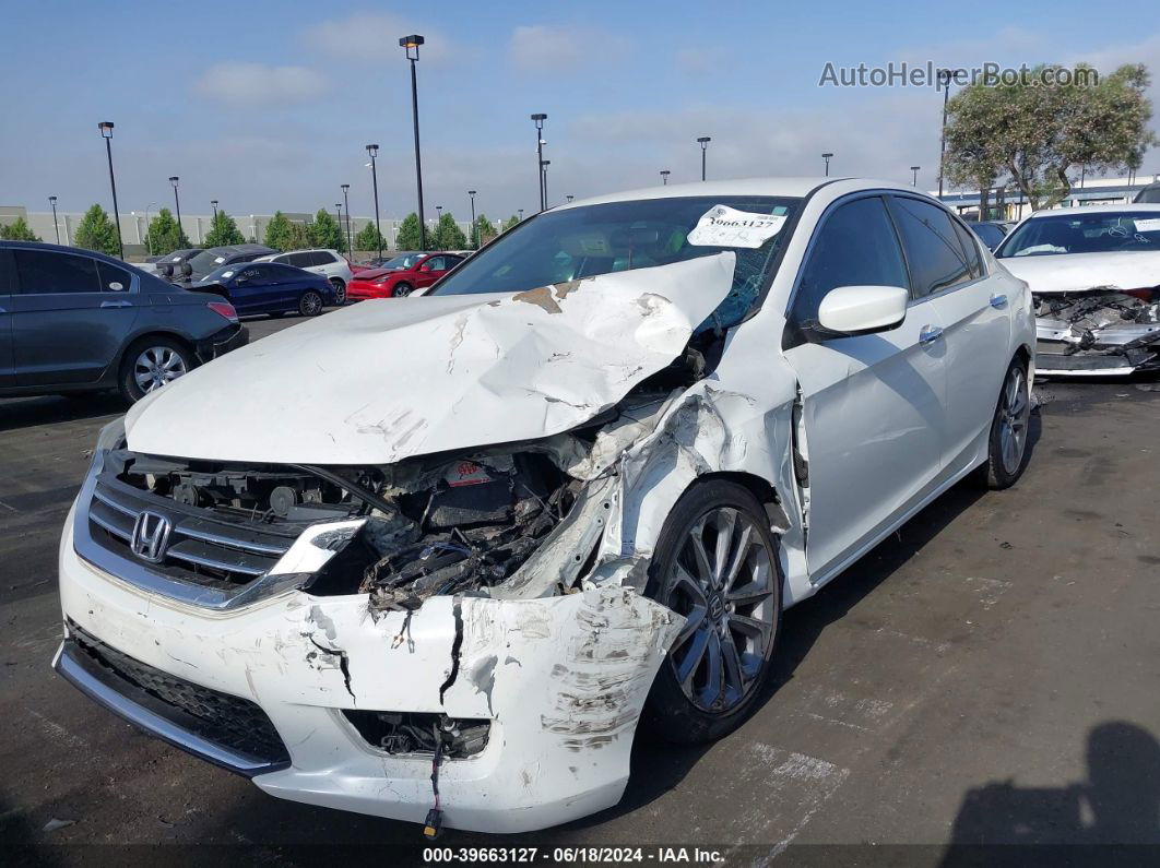 2014 Honda Accord Sport White vin: 1HGCR2F53EA070628