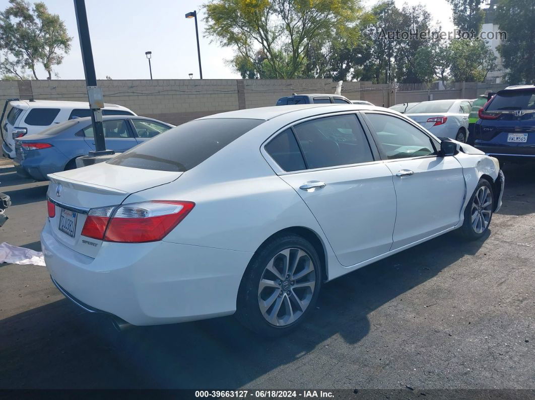 2014 Honda Accord Sport White vin: 1HGCR2F53EA070628