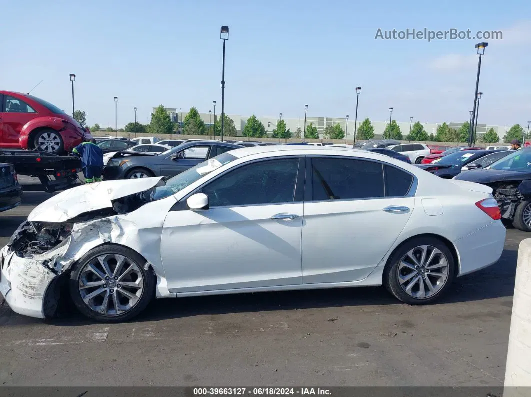 2014 Honda Accord Sport White vin: 1HGCR2F53EA070628