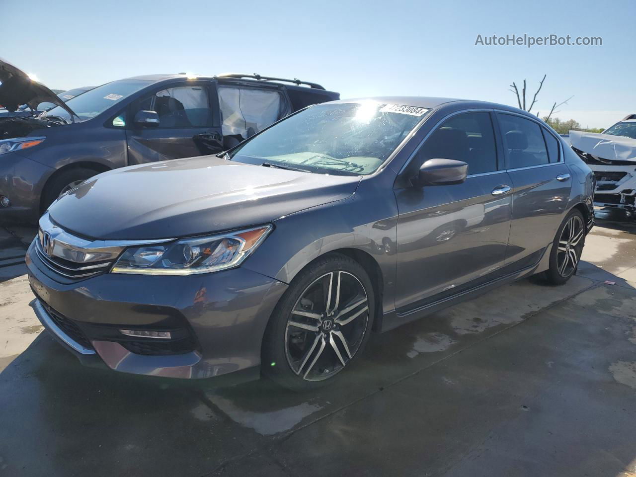 2016 Honda Accord Sport Серый vin: 1HGCR2F53GA174605