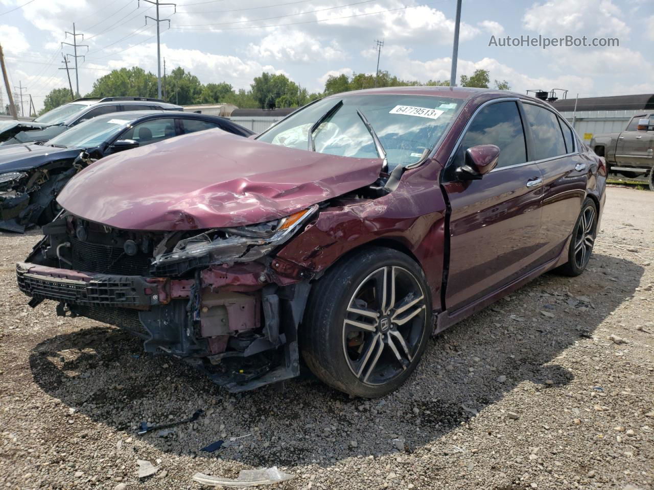 2017 Honda Accord Sport Burgundy vin: 1HGCR2F53HA133537