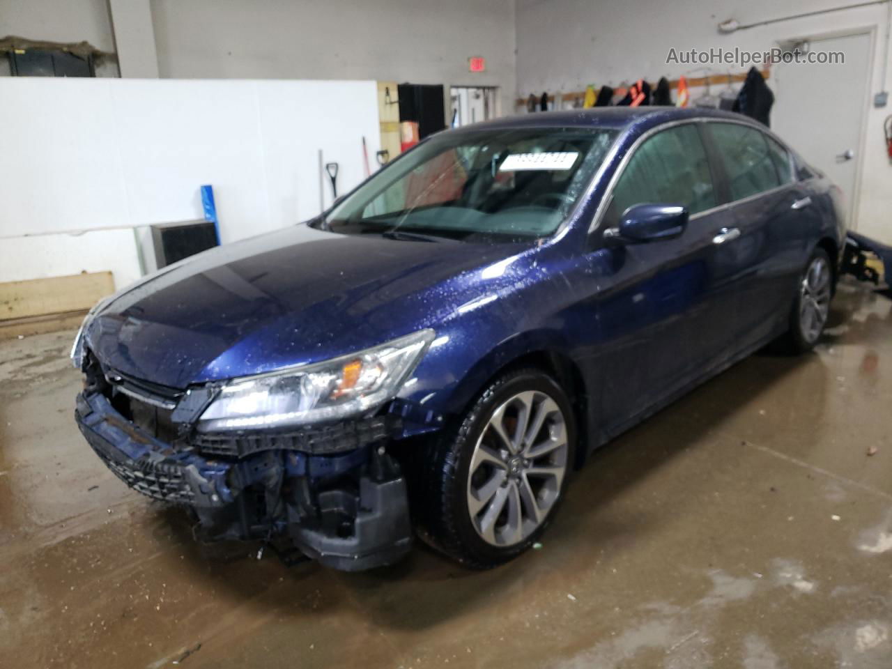 2014 Honda Accord Sport Синий vin: 1HGCR2F54EA018702