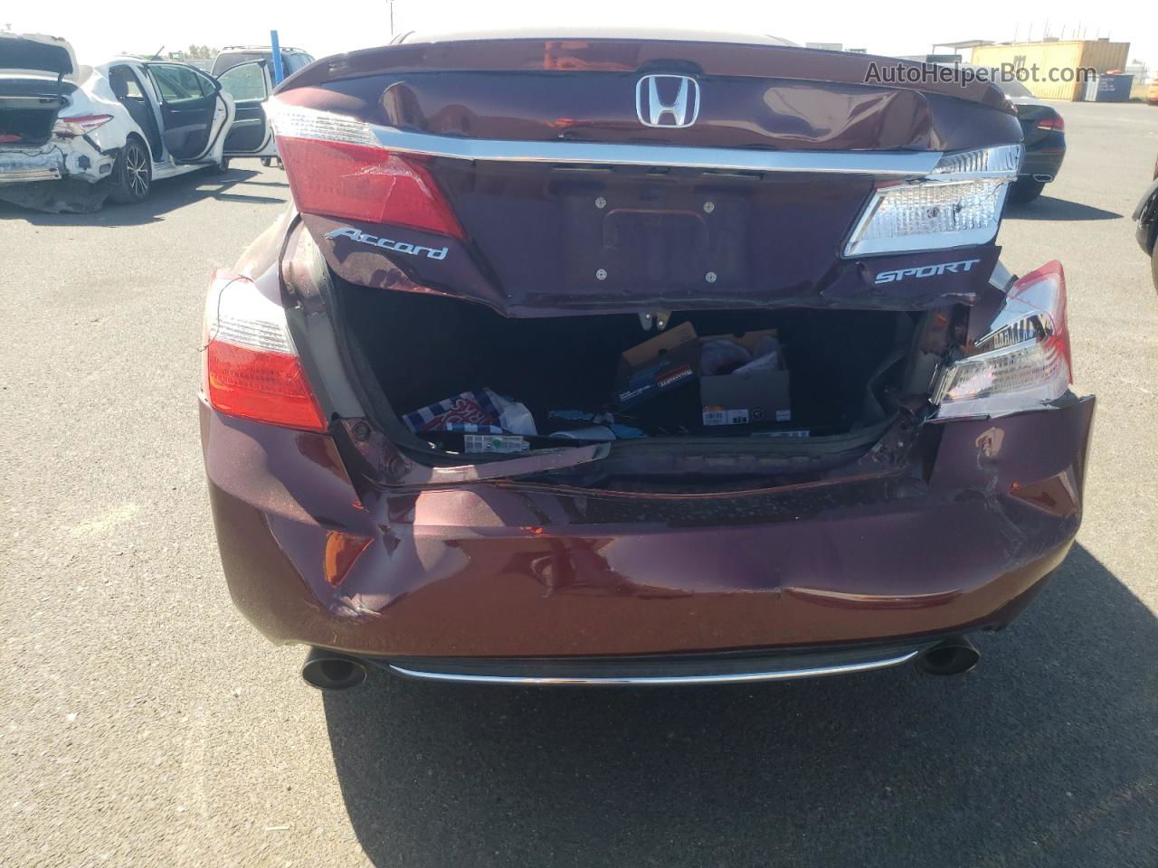 2014 Honda Accord Sport Burgundy vin: 1HGCR2F54EA080181