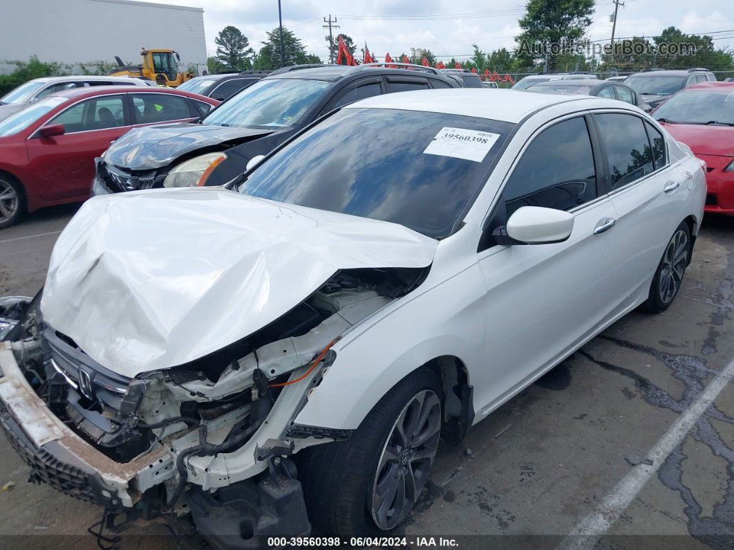 2014 Honda Accord Sport White vin: 1HGCR2F54EA123062