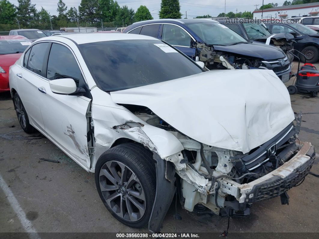 2014 Honda Accord Sport White vin: 1HGCR2F54EA123062