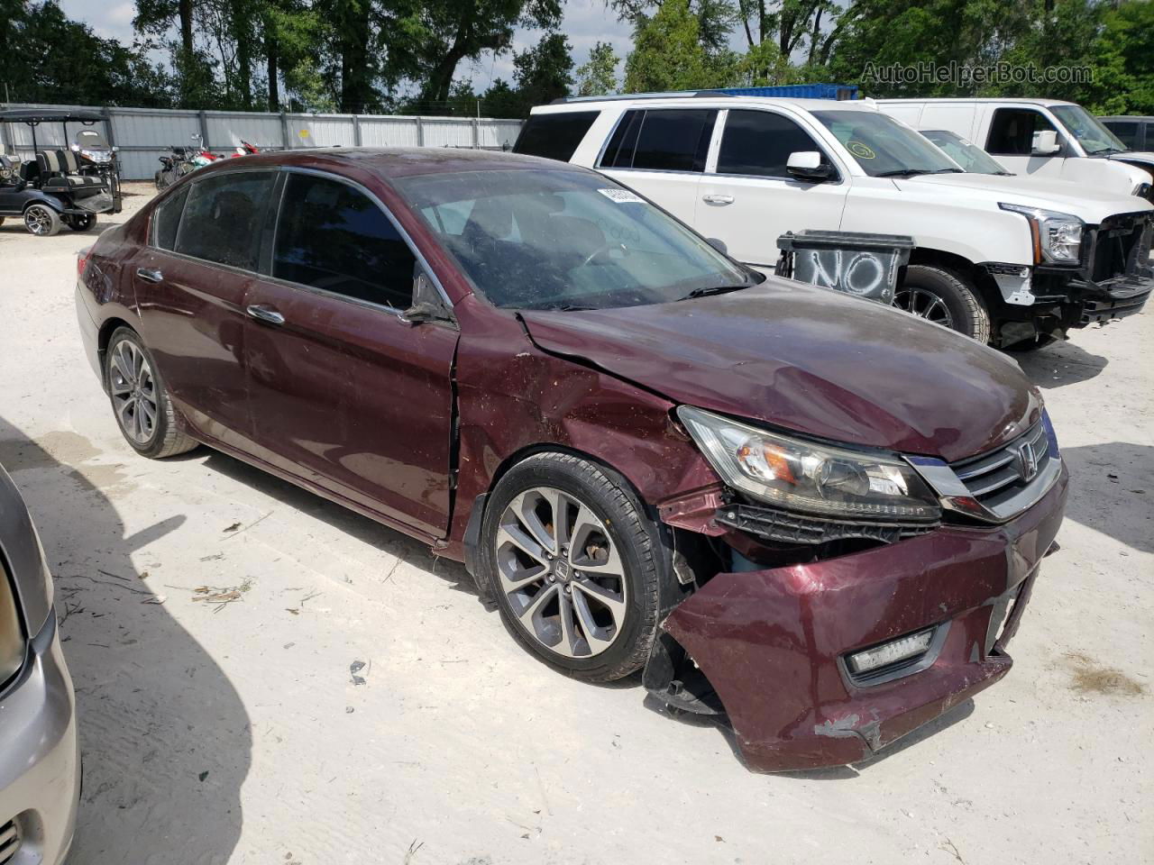 2014 Honda Accord Sport Burgundy vin: 1HGCR2F54EA287752